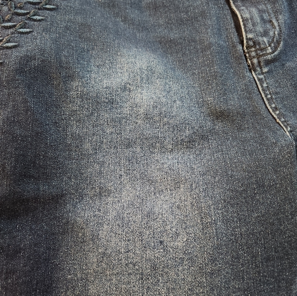 Sandpiper Jean Shorts Bermuda Shorts Denim Blue 14P Embroidered Decor - Picture 2 of 11